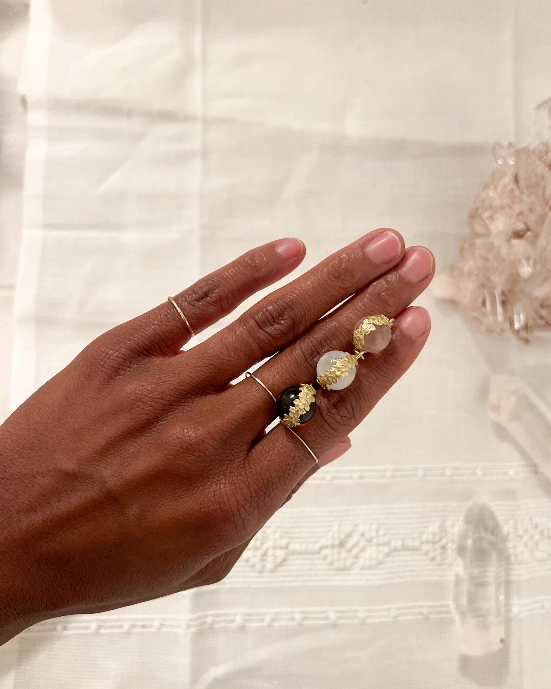 The Garden Pendant in Rose Quartz