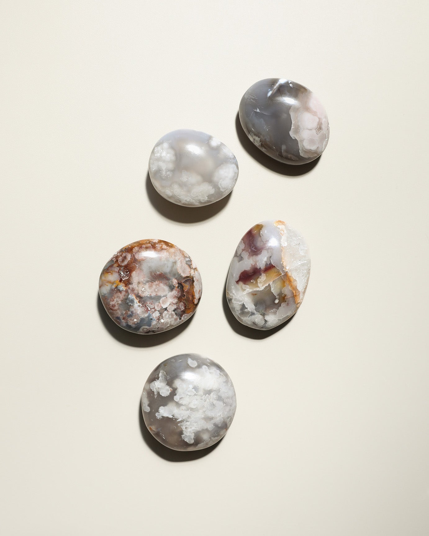 The Flower Agate Palm Stone