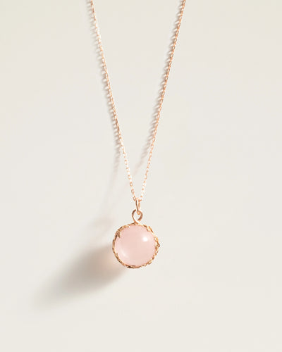 The Rose Gold Garden Pendant in Rose Quartz