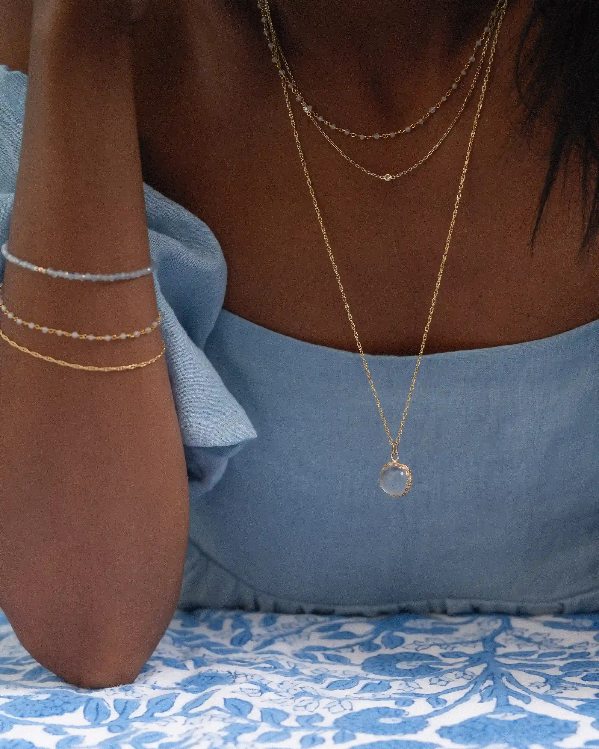 The Garden Pendant in Clear Quartz