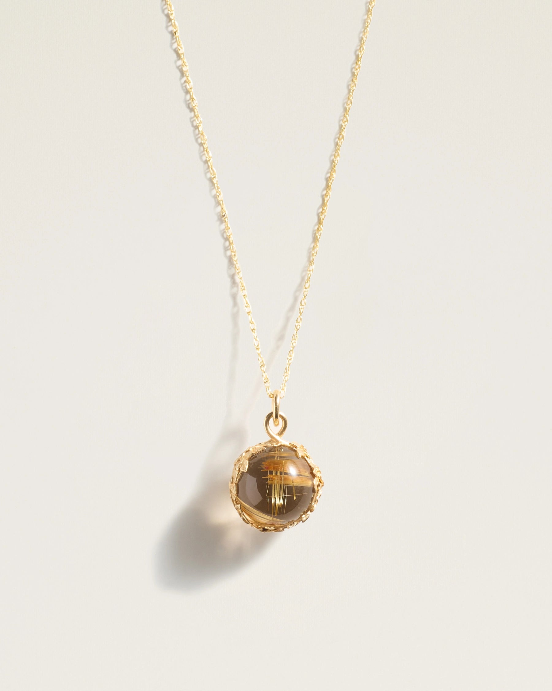 The Garden Pendant in Rutilated Quartz