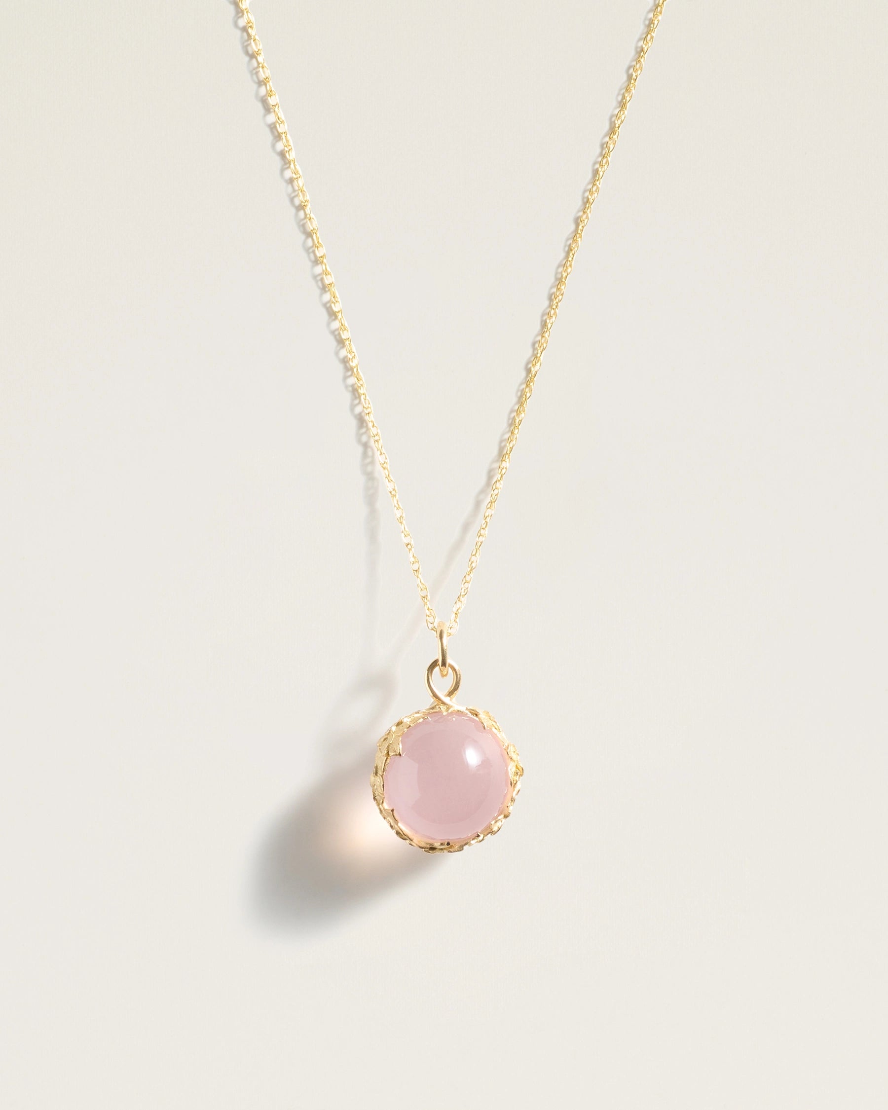 The Garden Pendant in Rose Quartz