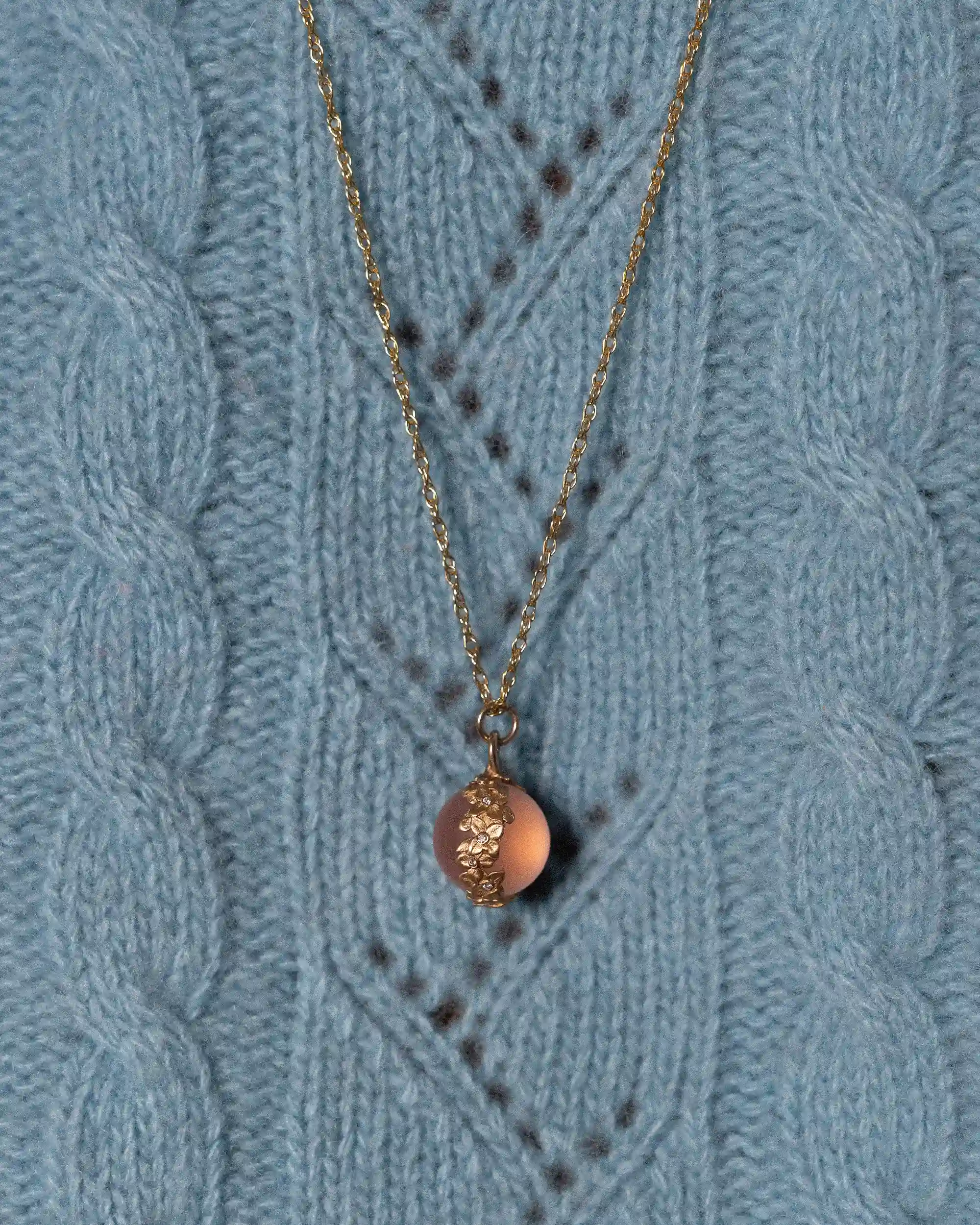 The Garden Pendant in Rose Quartz