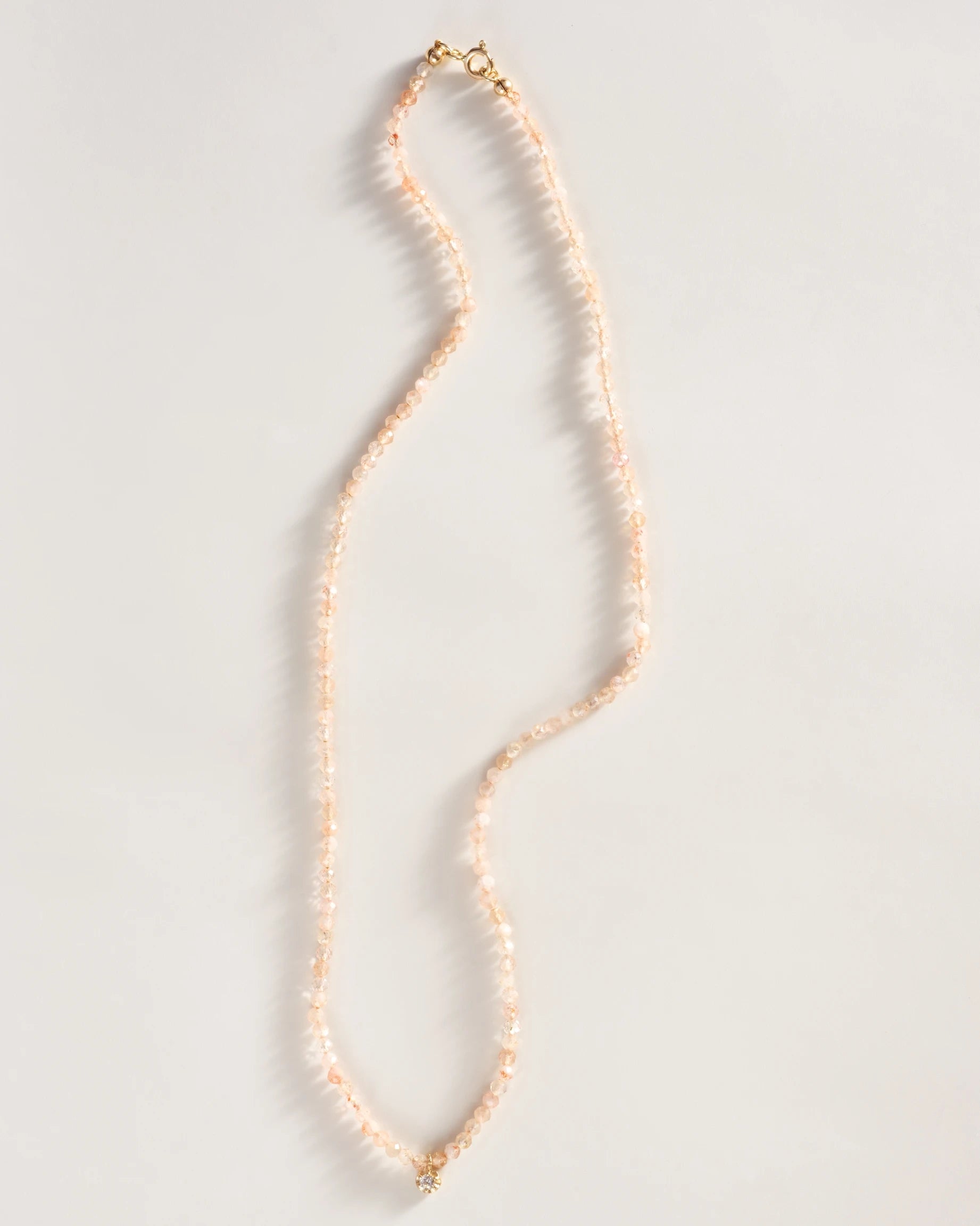 The Crystal Strand Necklace In Rose Quartz — Seeds of Love